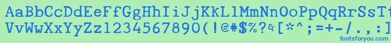 Tyepaloon Font – Blue Fonts on Green Background