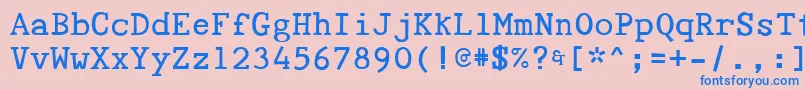 Czcionka Tyepaloon – niebieskie czcionki na różowym tle