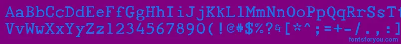 Tyepaloon-Schriftart – Blaue Schriften auf violettem Hintergrund