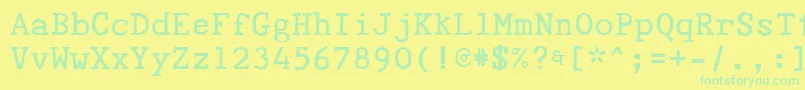 Tyepaloon-Schriftart – Grüne Schriften auf gelbem Hintergrund