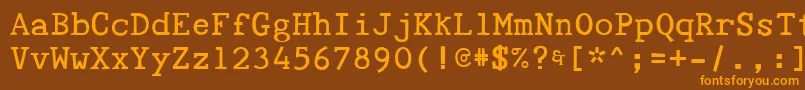 Więcej informacji o czcionce Tyepaloon Czcionka Tyepaloon – pomarańczowe czcionki na brązowym tle