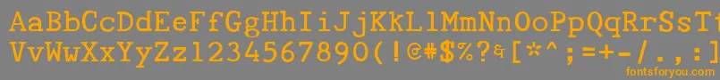 フォントTyepaloon – オレンジの文字は灰色の背景にあります。