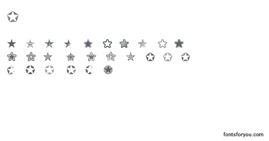 Czcionka Starz2 – alfabet, cyfry, specjalne znaki