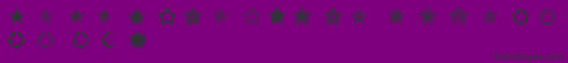 Starz2-Schriftart – Schwarze Schriften auf violettem Hintergrund