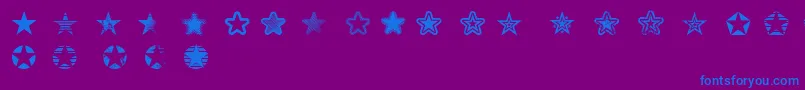 Starz2-Schriftart – Blaue Schriften auf violettem Hintergrund