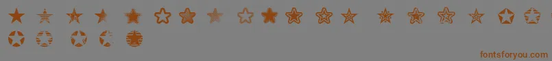 Starz2-Schriftart – Braune Schriften auf grauem Hintergrund