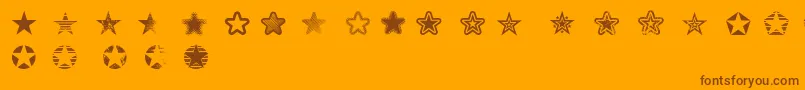 Starz2 Font – Brown Fonts on Orange Background