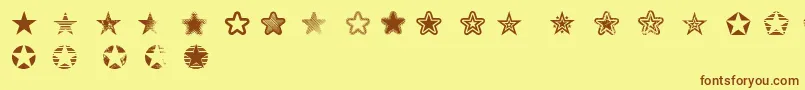Starz2 Font – Brown Fonts on Yellow Background