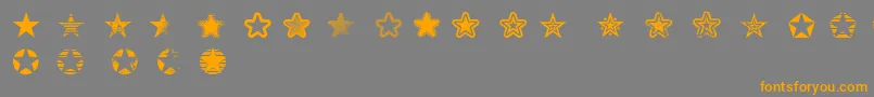 Starz2-Schriftart – Orangefarbene Schriften auf grauem Hintergrund