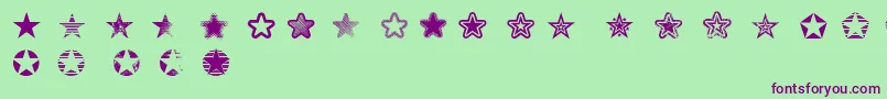 Starz2 Font – Purple Fonts on Green Background