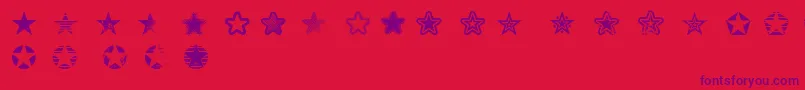 フォントStarz2 – 赤い背景に紫のフォント