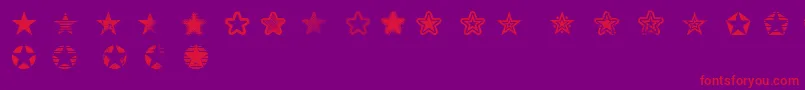 Starz2-Schriftart – Rote Schriften auf violettem Hintergrund