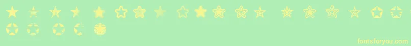 Starz2 Font – Yellow Fonts on Green Background
