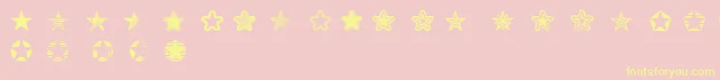 Starz2-Schriftart – Gelbe Schriften auf rosa Hintergrund