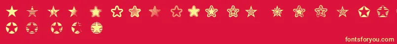 Fonte Starz2 – fontes amarelas em um fundo vermelho