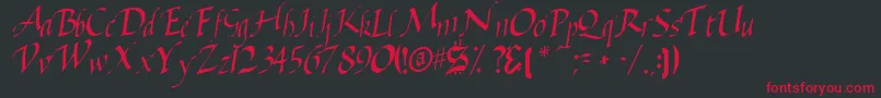 BaggageRegular Font – Red Fonts on Black Background