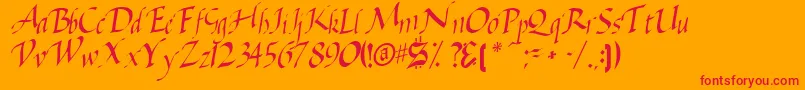 BaggageRegular Font – Red Fonts on Orange Background
