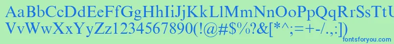 Gabor Font – Blue Fonts on Green Background