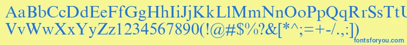 Gabor Font – Blue Fonts on Yellow Background
