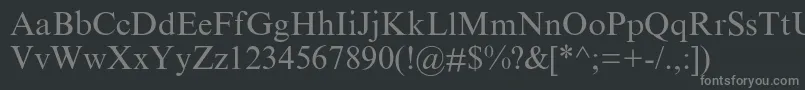 フォントGabor – 黒い背景に灰色の文字