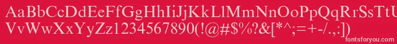Gabor Font – Pink Fonts on Red Background