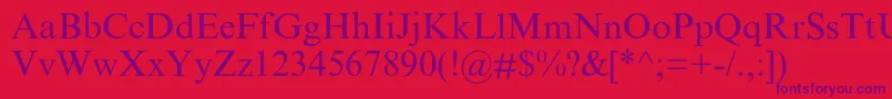 Gabor Font – Purple Fonts on Red Background