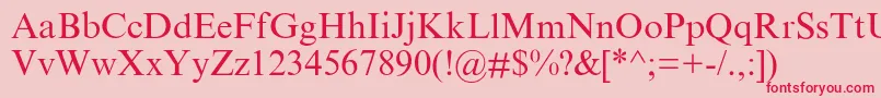 フォントGabor – ピンクの背景に赤い文字