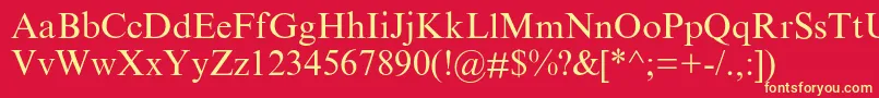 Gabor Font – Yellow Fonts on Red Background