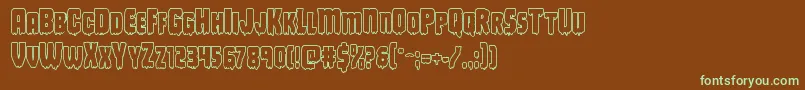 Шрифт Deathbloodboldout – зелёные шрифты на коричневом фоне