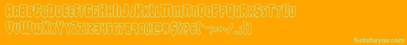 Deathbloodboldout Font – Green Fonts on Orange Background