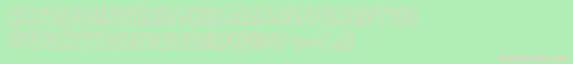 Deathbloodboldout-fontti – vaaleanpunaiset fontit vihreällä taustalla
