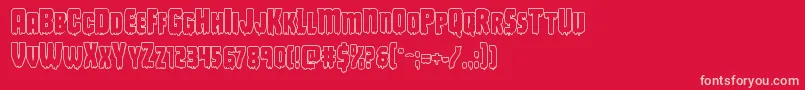 Deathbloodboldout Font – Pink Fonts on Red Background