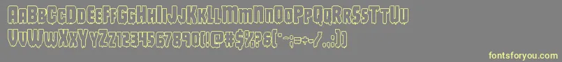 Deathbloodboldout-fontti – keltaiset fontit harmaalla taustalla
