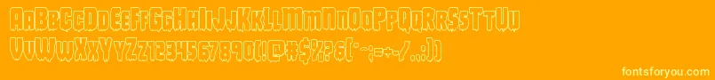 Deathbloodboldout Font – Yellow Fonts on Orange Background