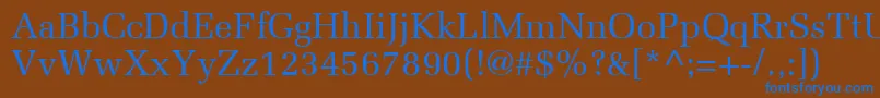 フォントMeliorLt – 茶色の背景に青い文字