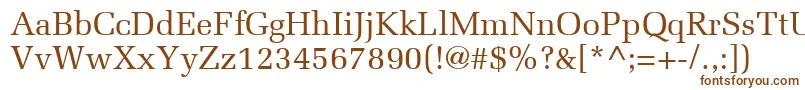 MeliorLt-fontti – ruskeat fontit valkoisella taustalla