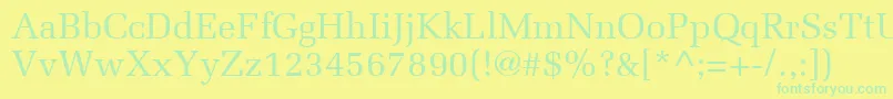 フォントMeliorLt – 黄色い背景に緑の文字