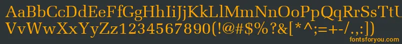 フォントMeliorLt – 黒い背景にオレンジの文字