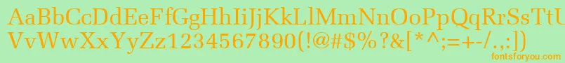 MeliorLt Font – Orange Fonts on Green Background