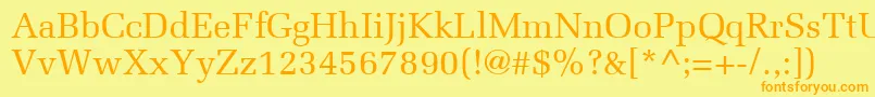 MeliorLt Font – Orange Fonts on Yellow Background