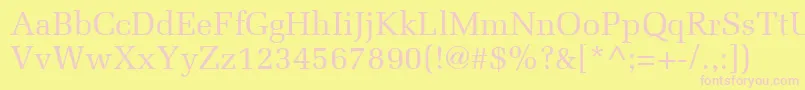 MeliorLt-Schriftart – Rosa Schriften auf gelbem Hintergrund