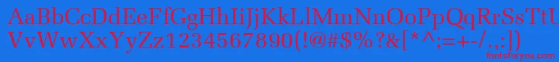 MeliorLt Font – Red Fonts on Blue Background