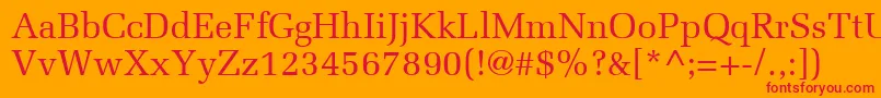 フォントMeliorLt – オレンジの背景に赤い文字