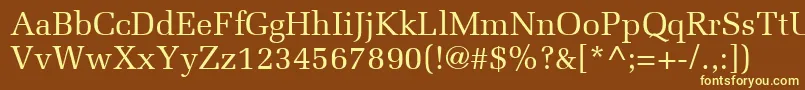 MeliorLt-fontti – keltaiset fontit ruskealla taustalla