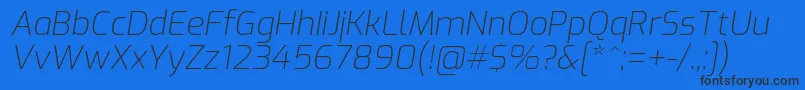 ExoExtralightitalic Font – Black Fonts on Blue Background