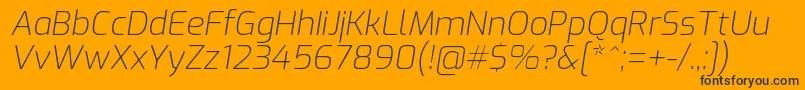 ExoExtralightitalic-Schriftart – Schwarze Schriften auf orangefarbenem Hintergrund