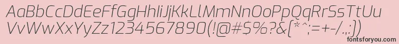 ExoExtralightitalic-Schriftart – Schwarze Schriften auf rosa Hintergrund