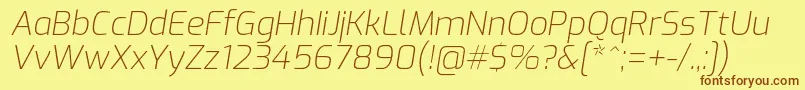 Шрифт ExoExtralightitalic – коричневые шрифты на жёлтом фоне