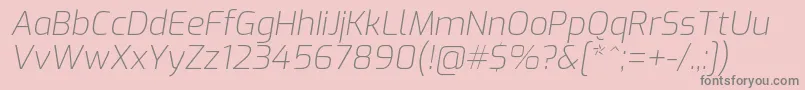 ExoExtralightitalic-Schriftart – Graue Schriften auf rosa Hintergrund
