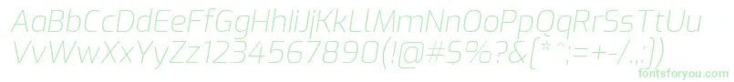 ExoExtralightitalic-Schriftart – Grüne Schriften auf weißem Hintergrund